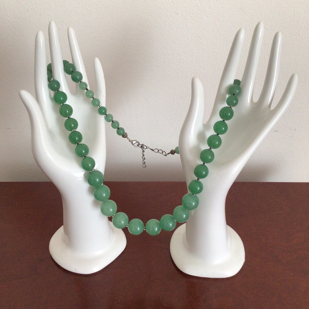Green aventurine round beads necklace